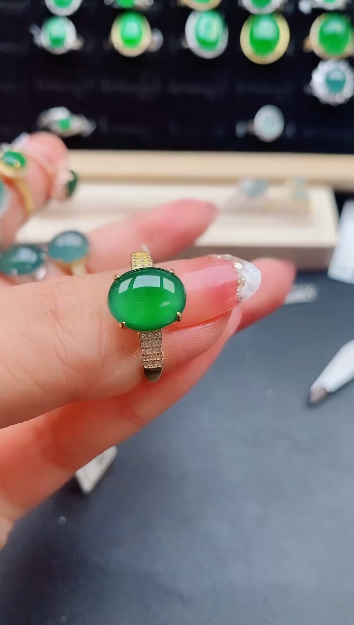 【闪购商品】翡翠戒指银S925镶嵌50800