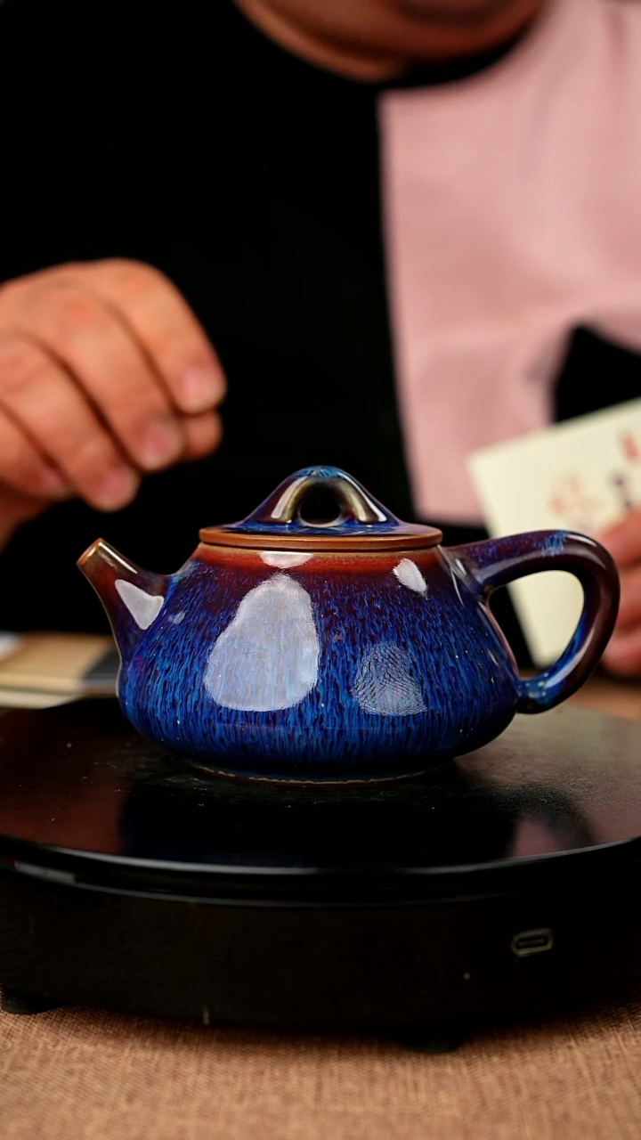 【闪购商品】533#李峰一级品原矿钧瓷炉钧釉石瓢壶