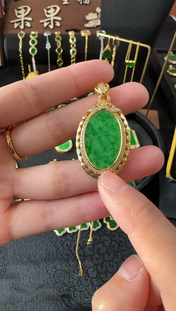 【闪购商品】翡翠颈饰银S925镶嵌吊坠