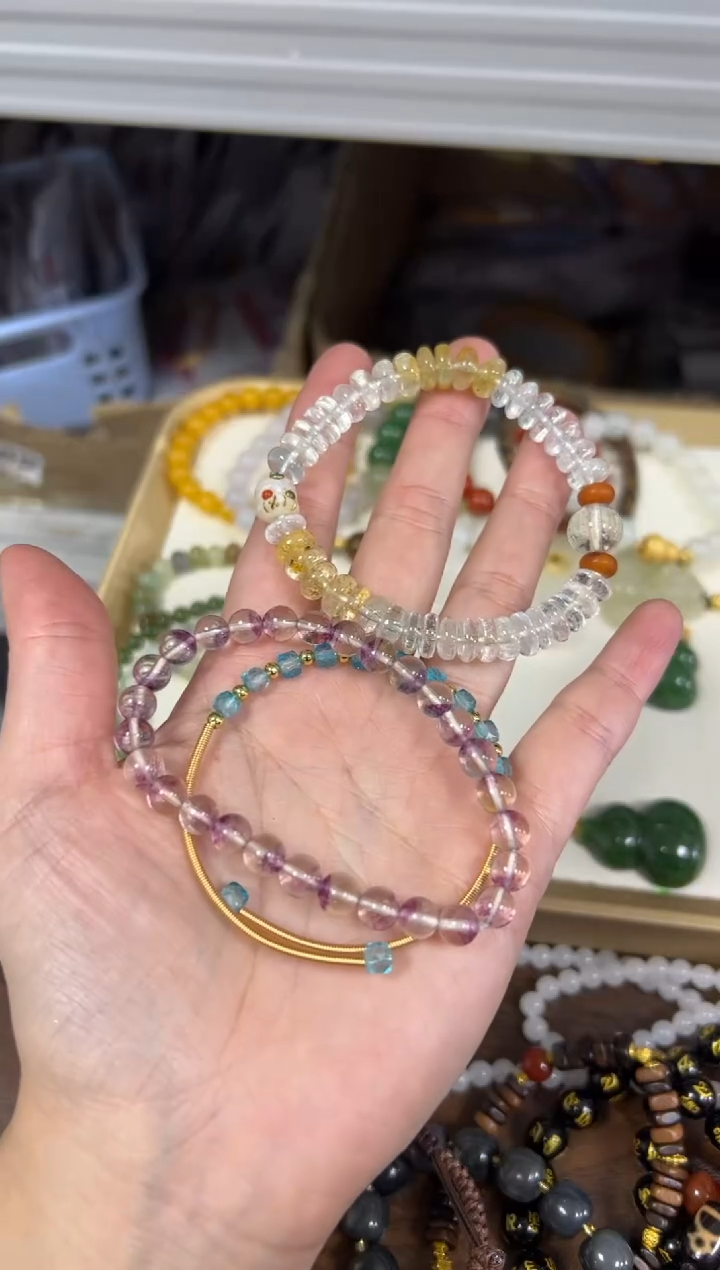 项链未镶嵌紫晶孤品水晶设计款手串一组[229]