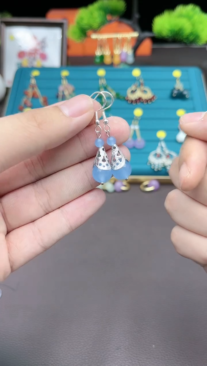 【闪购商品】玛瑙/玉髓耳钉银S925镶嵌420000