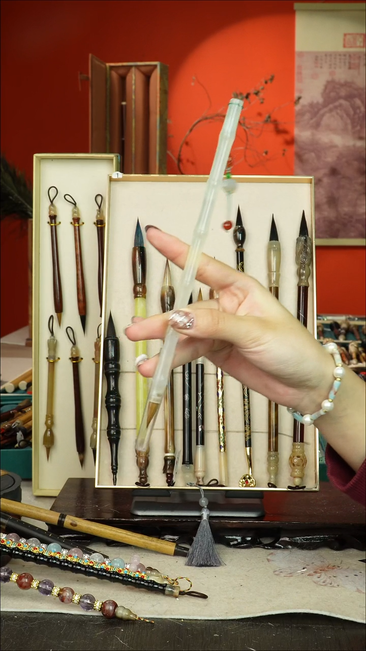 278号闪孤品高货毛笔链接 清水试笔 蘸墨不退