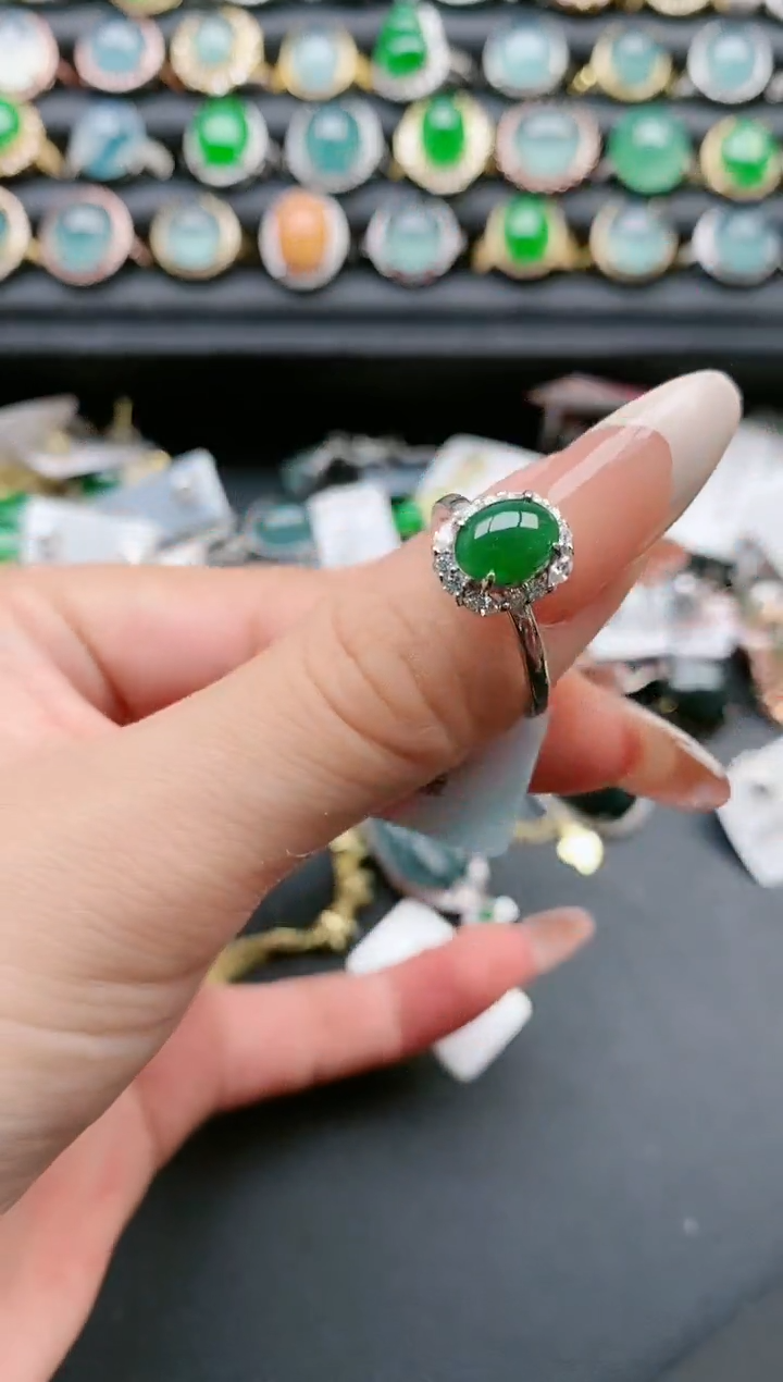 【闪购商品】翡翠戒指银S925镶嵌1111111
