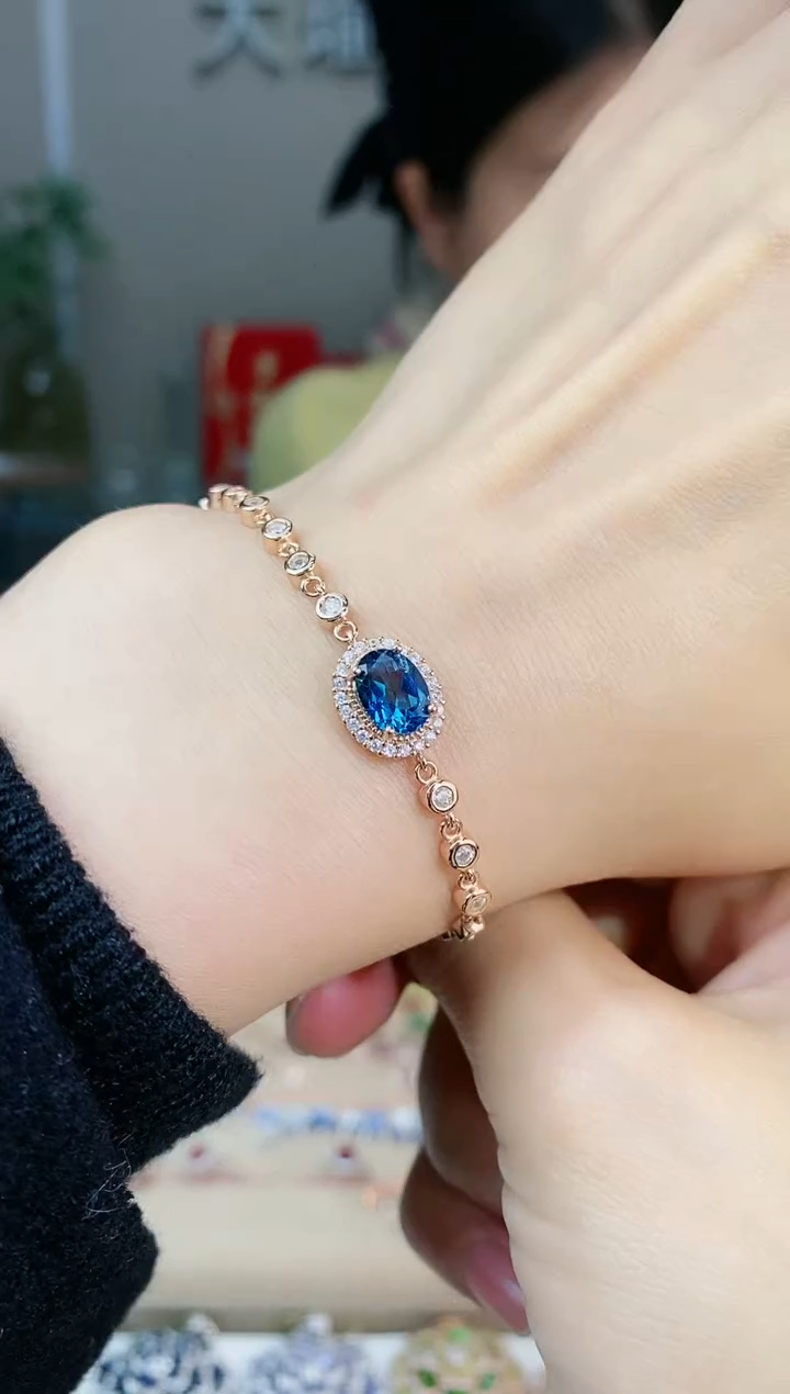 【闪购商品】托帕石手链银S925镶嵌手链