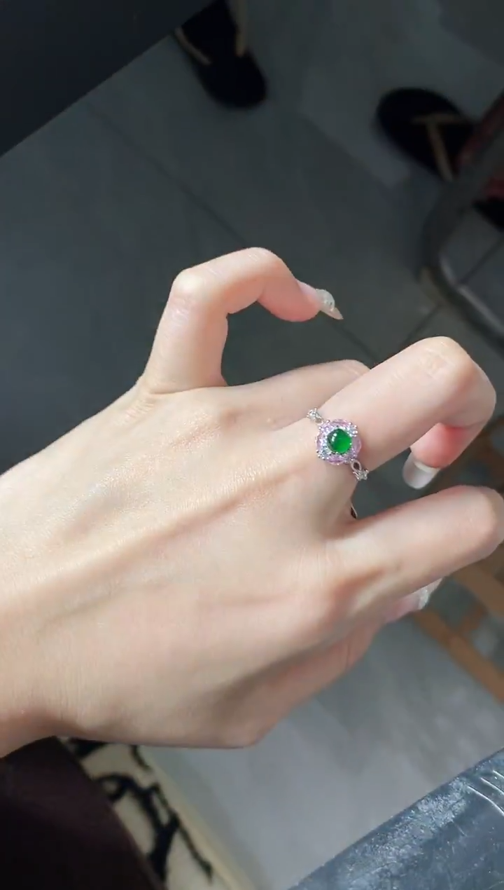 银S925镶嵌戒指翡翠5151-222