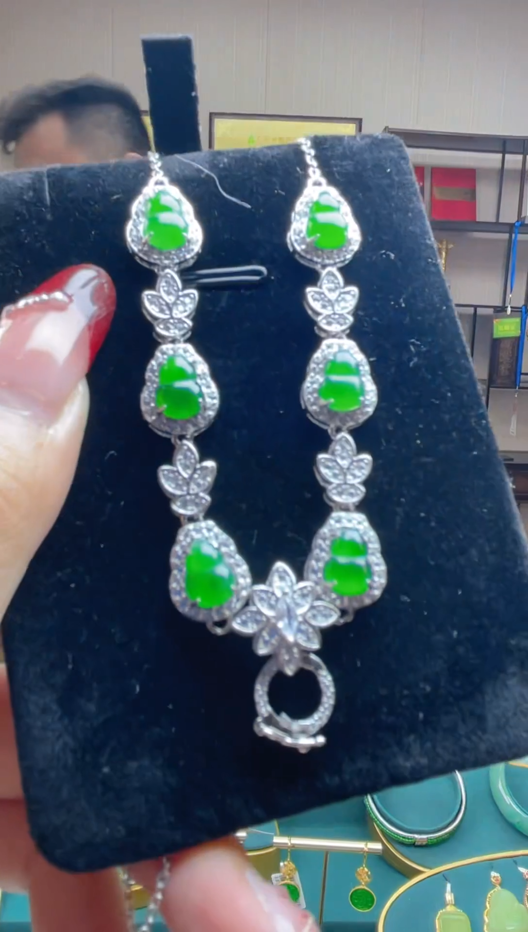 【闪购商品】翡翠颈饰银S925镶嵌天然A货翡翠多样性发一