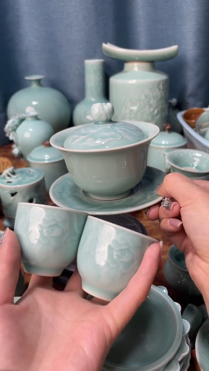 【闪购商品】一盖碗两杯 特价 福利  慧仙青瓷