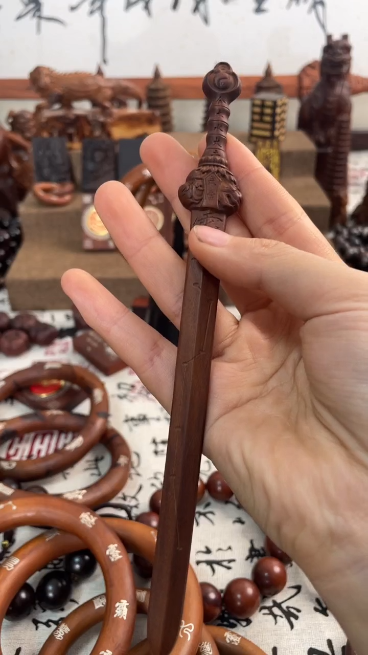【闪购商品】木枣木十九公分天师发簪剑