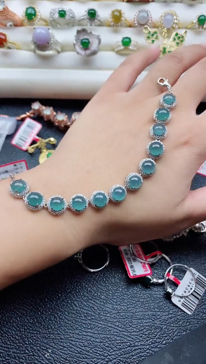 银S925镶嵌戒指翡翠1