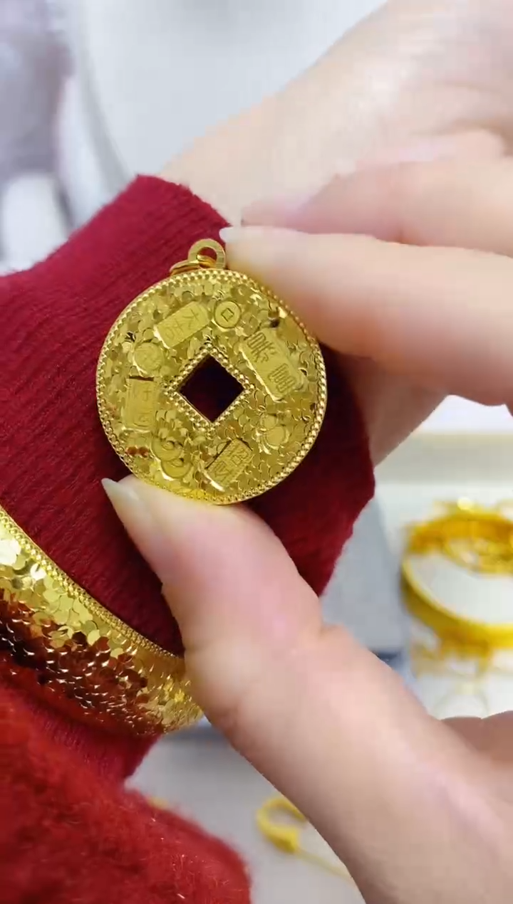 合金无028吉言铜钱吊坠
