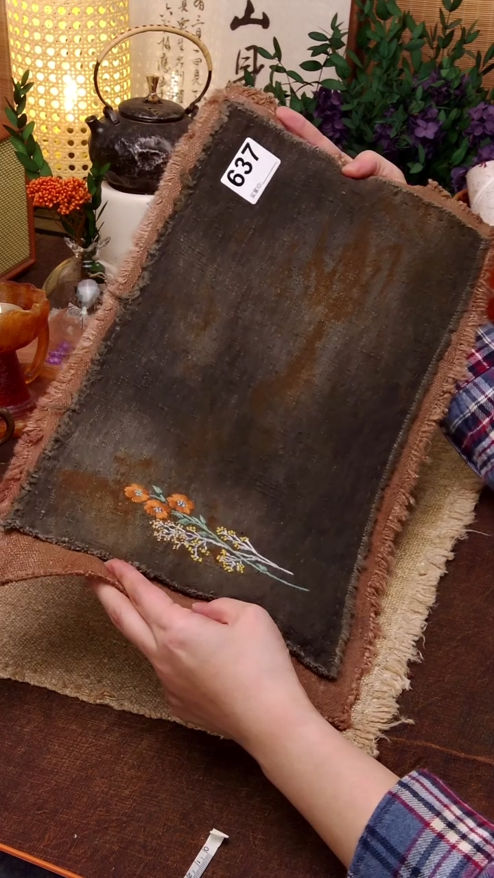  Cici手作刺子绣柿染壶垫杯垫637