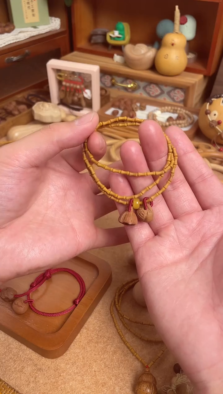竹节手串一物一拍三圈福运连连加黄跑环