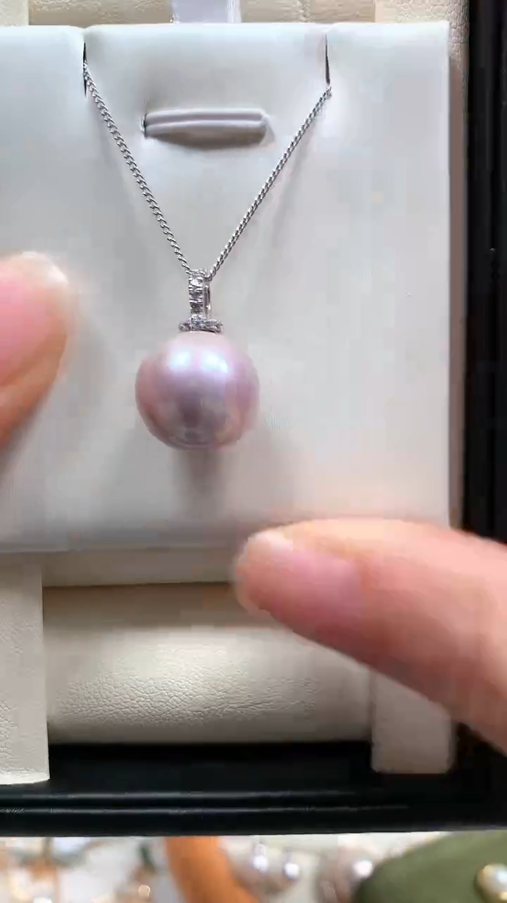 【闪购商品】淡水珍珠颈饰18K金镶嵌18k淡水珍珠奶瓶吊坠送链