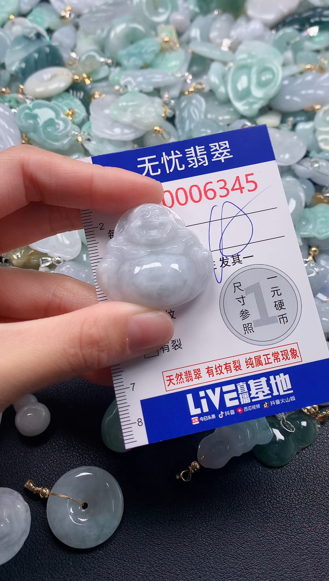 吊坠(不含链)未镶嵌翡翠6345