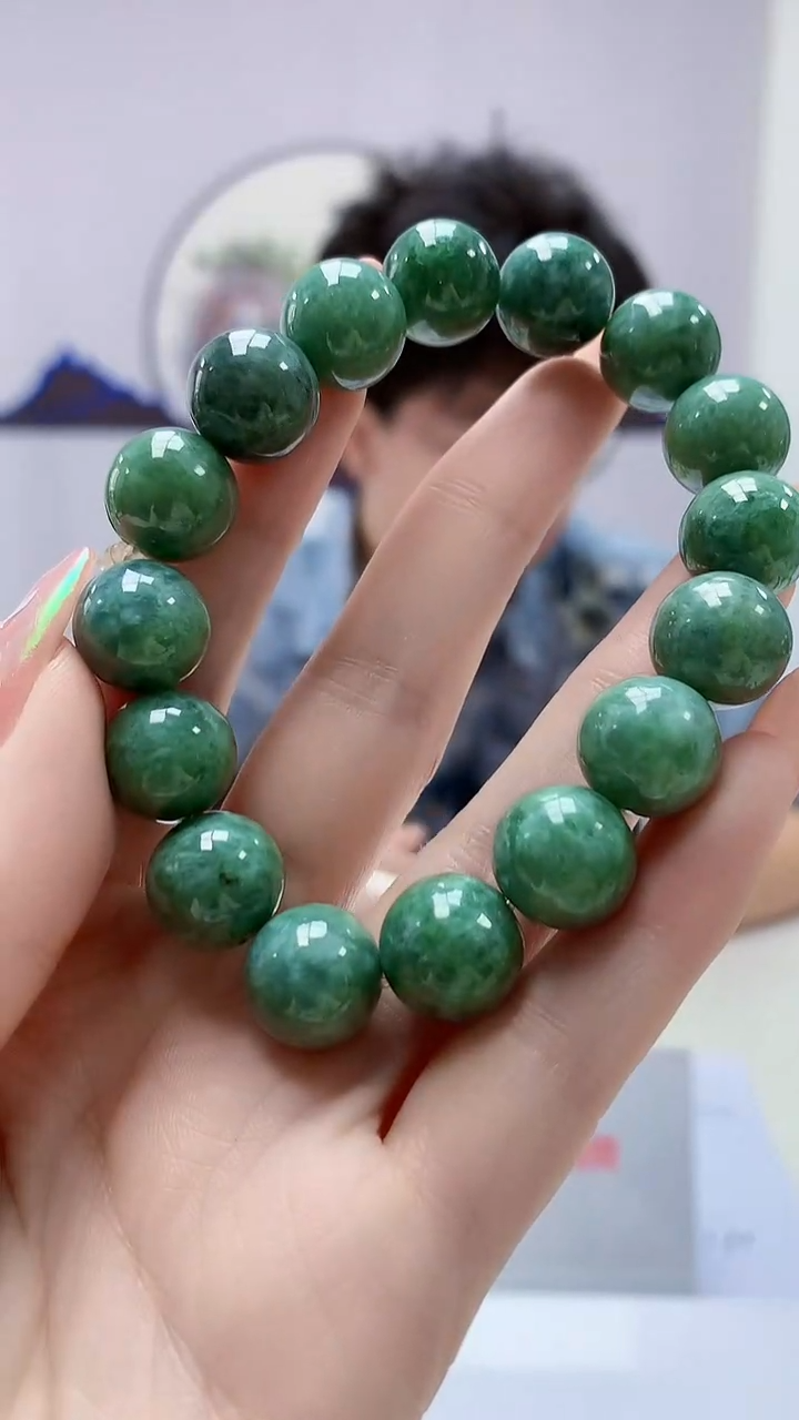 【闪购商品】定制翡翠未镶嵌4688DD-毛货手串85