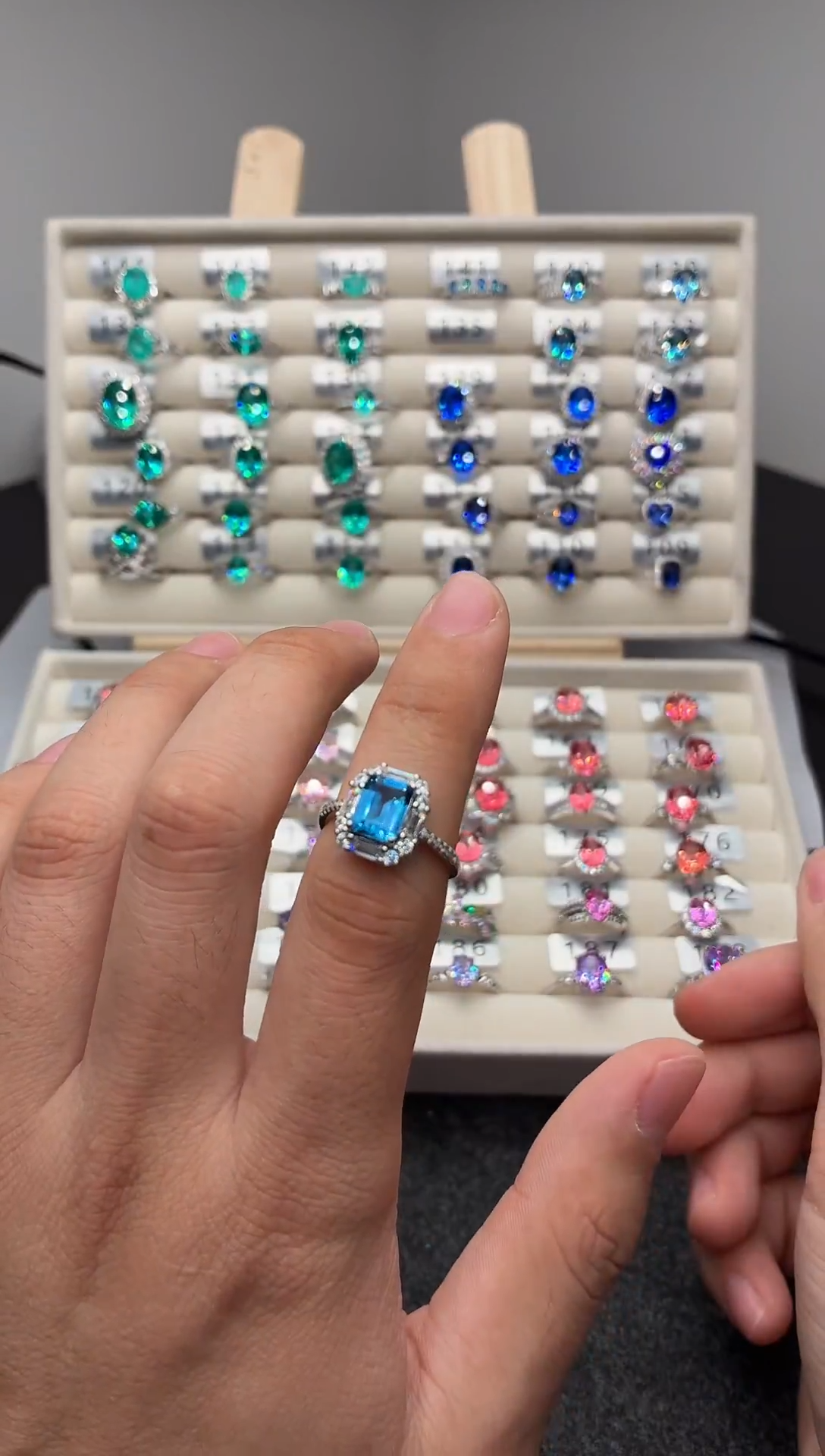 银S925镀金镶嵌戒圈海蓝宝石0000