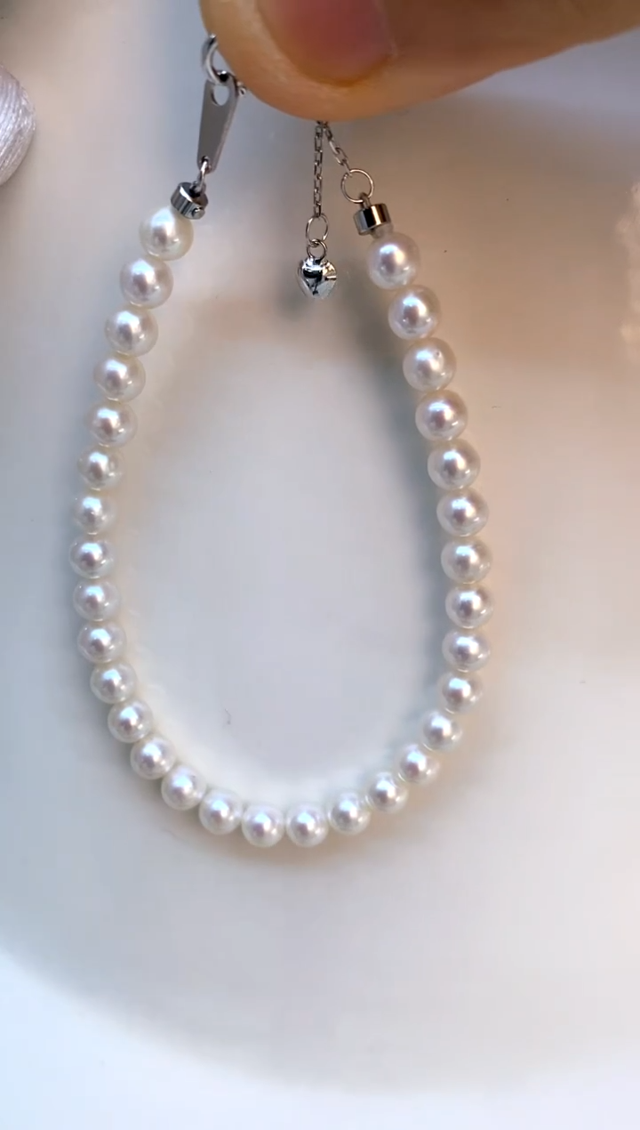 【闪购商品】淡水珍珠手链银S925镶嵌5-6