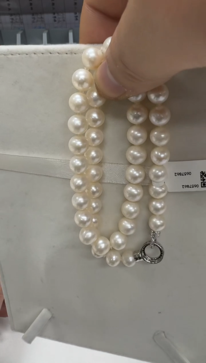 【闪购商品】淡水珍珠项链银S925镶嵌9-10mm