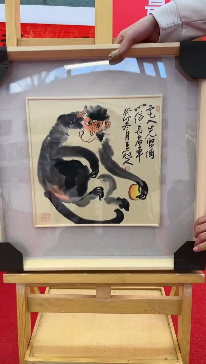 【闪购商品】绘画王冠人-1平尺-写意-带框