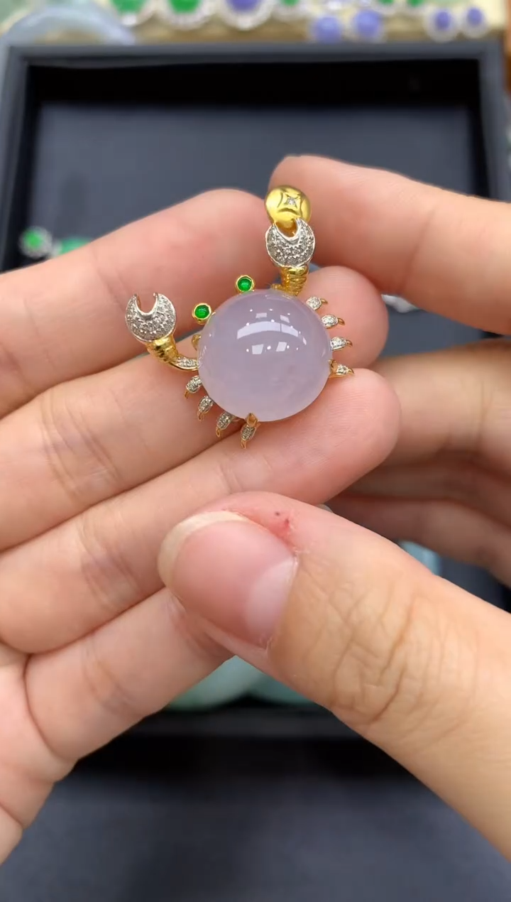 颈饰18K金镶嵌翡翠471-中国好珍宝