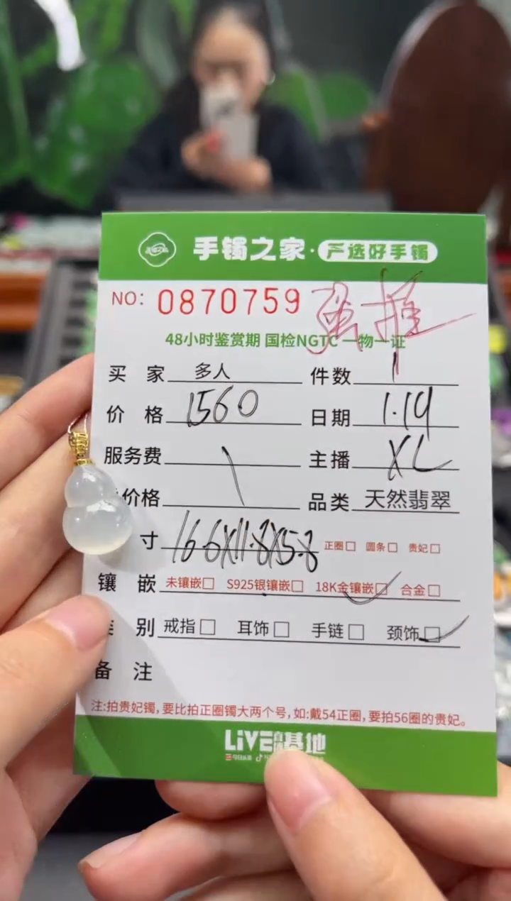 【闪购商品】翡翠颈饰18K金镶嵌多人