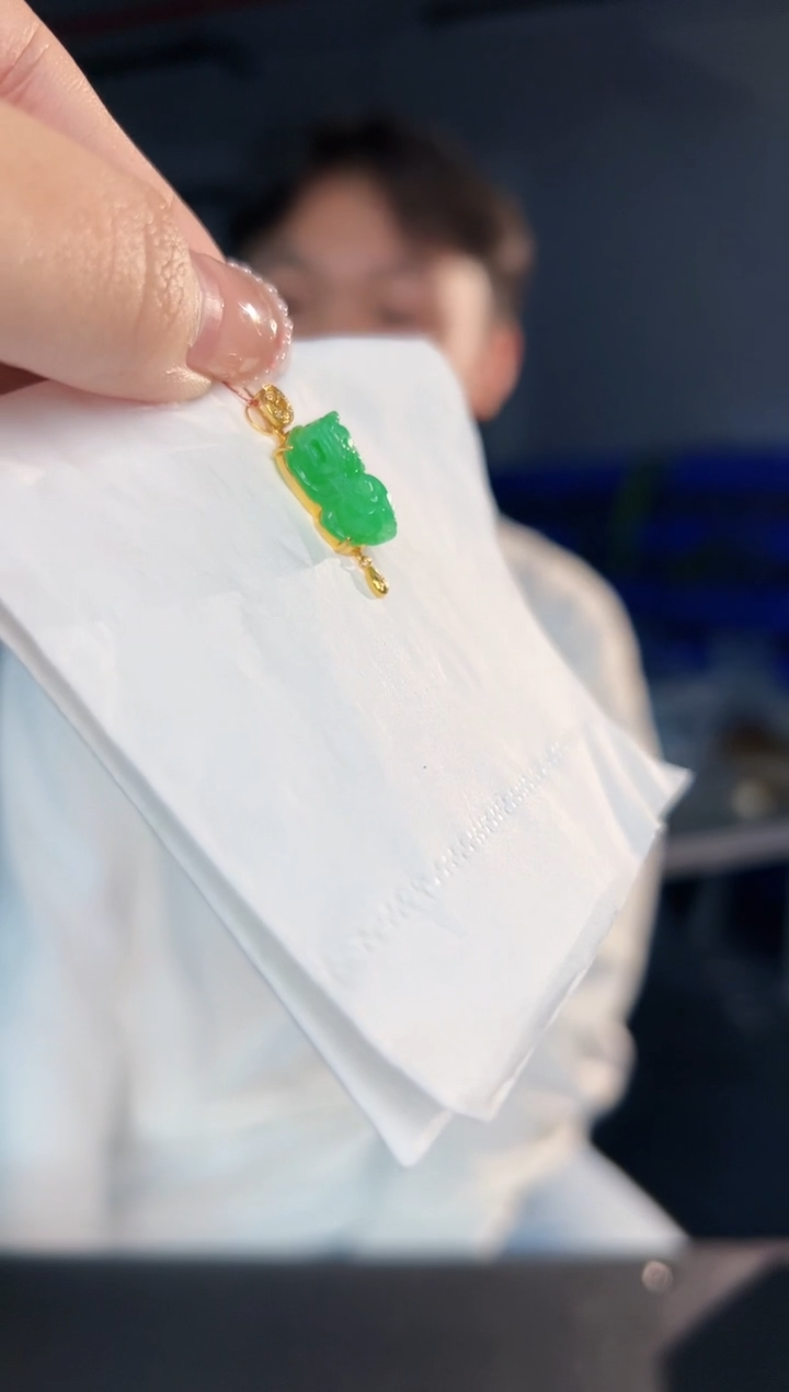 【闪购商品】翡翠颈饰18K金镶嵌缅料A货/支持复检/一件