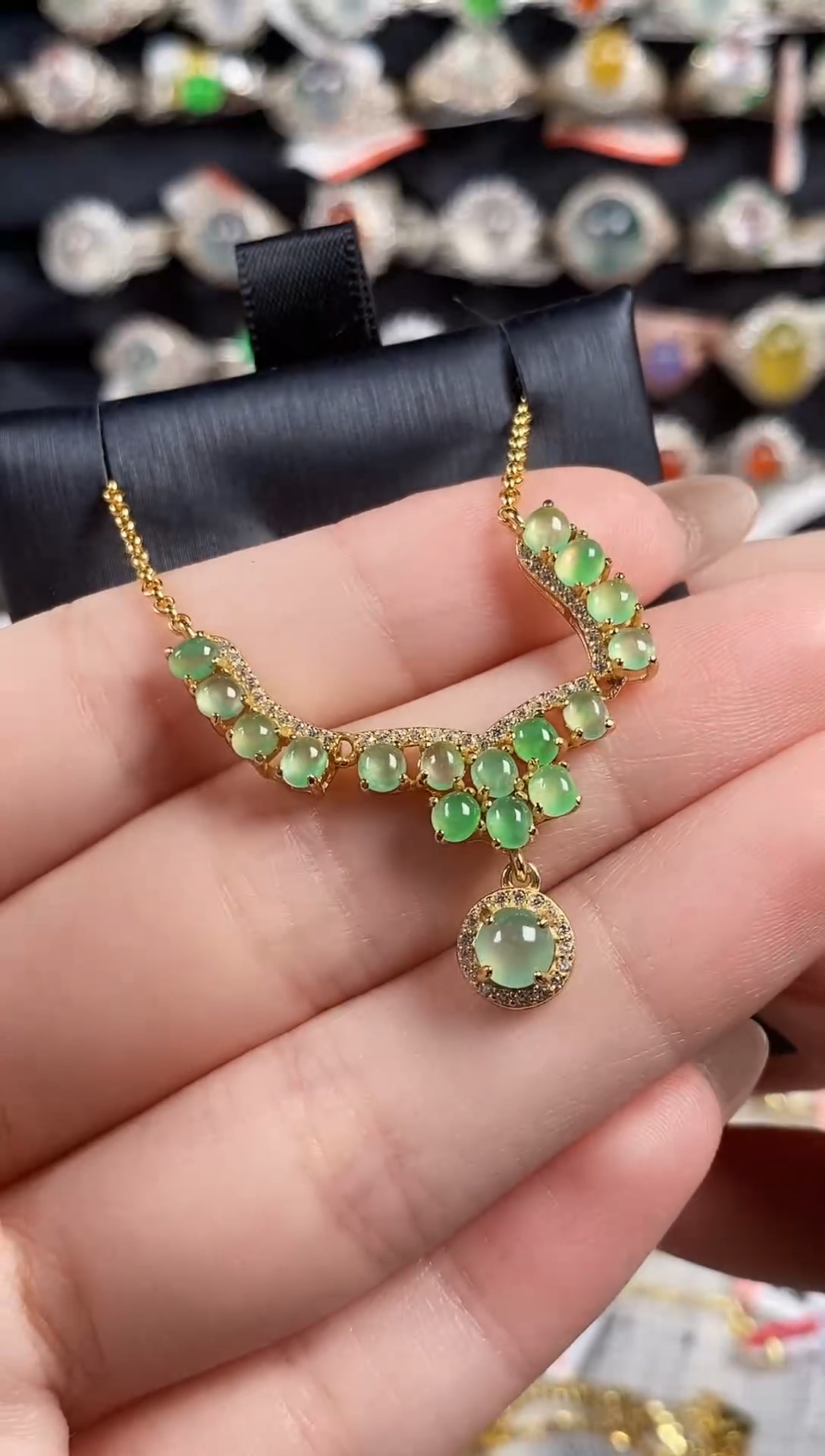 银S925镶嵌戒指翡翠天然A货翡翠97