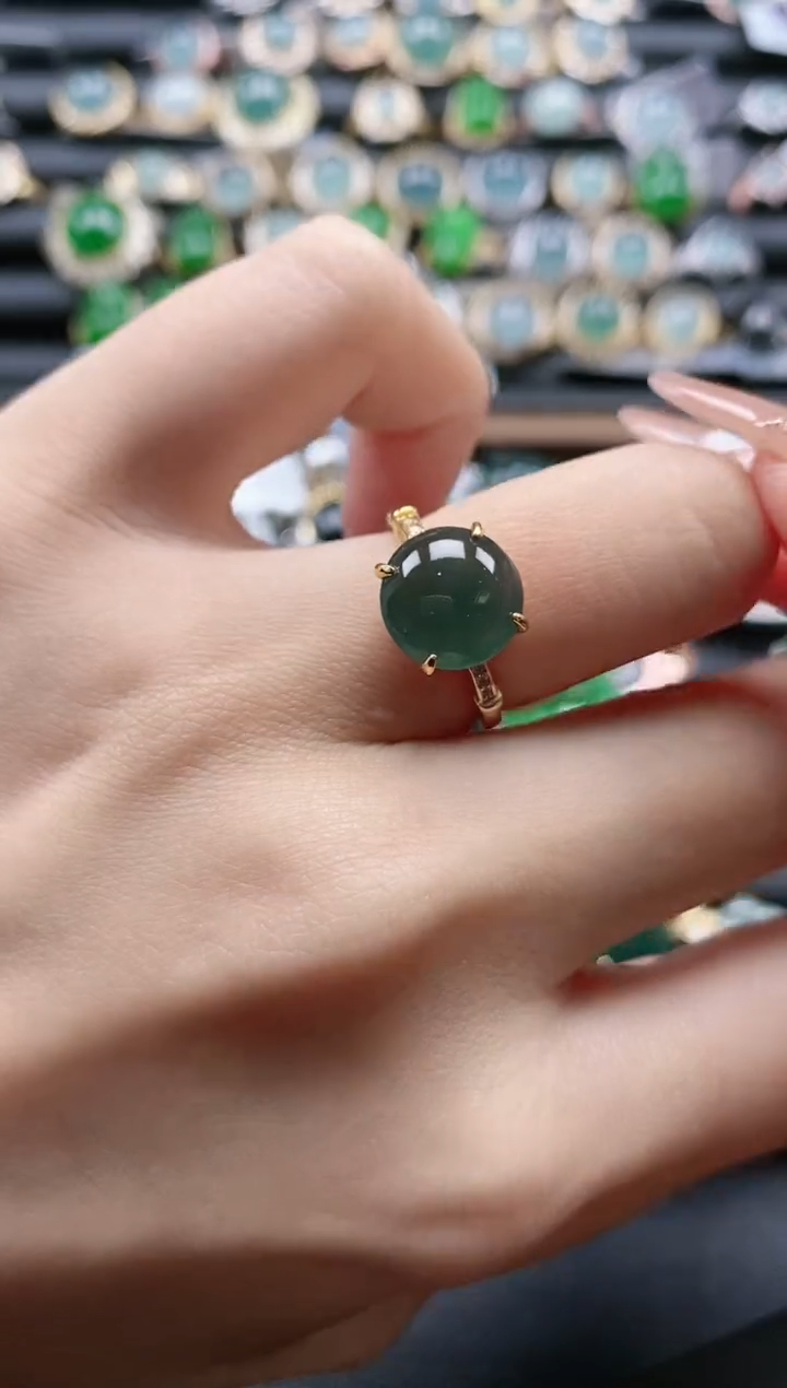 【闪购商品】翡翠戒指银S925镶嵌51151