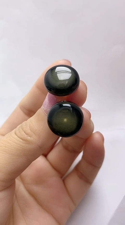 【闪购商品】琥珀裸石银S925镶嵌琥珀耳钉