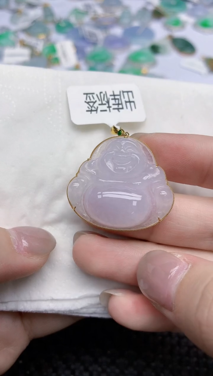 【闪购商品】翡翠颈饰18K金镶嵌天然翡翠A货