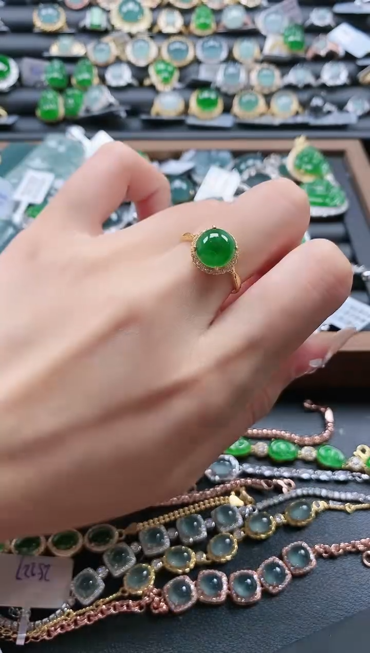 【闪购商品】翡翠戒指银S925镶嵌51151