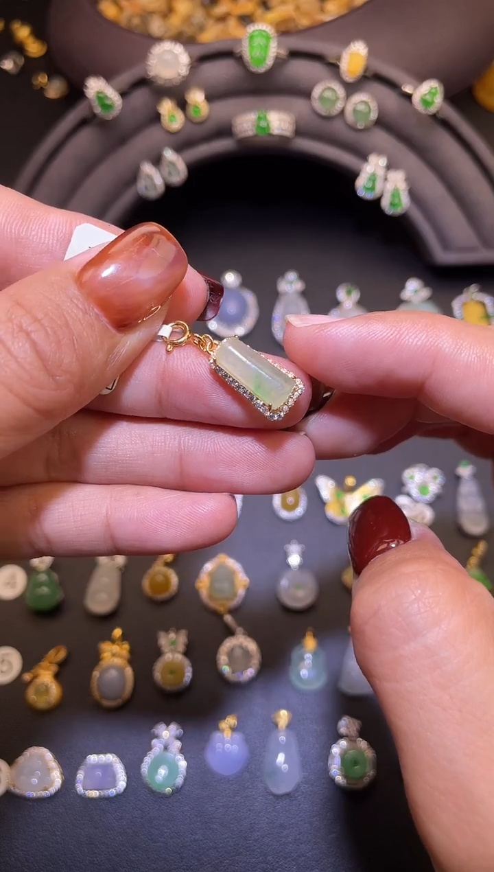 吊坠(不含链)银S925镶嵌翡翠1