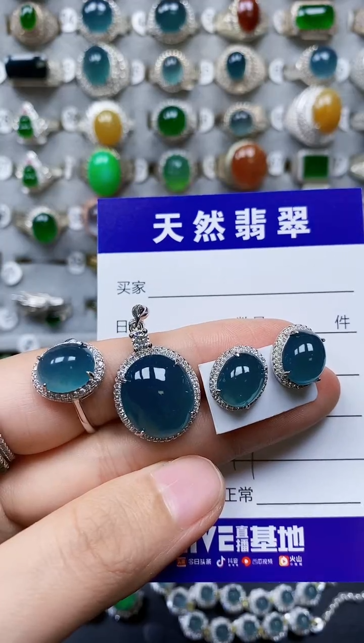 【闪购商品】翡翠银S925镶嵌颈饰0477