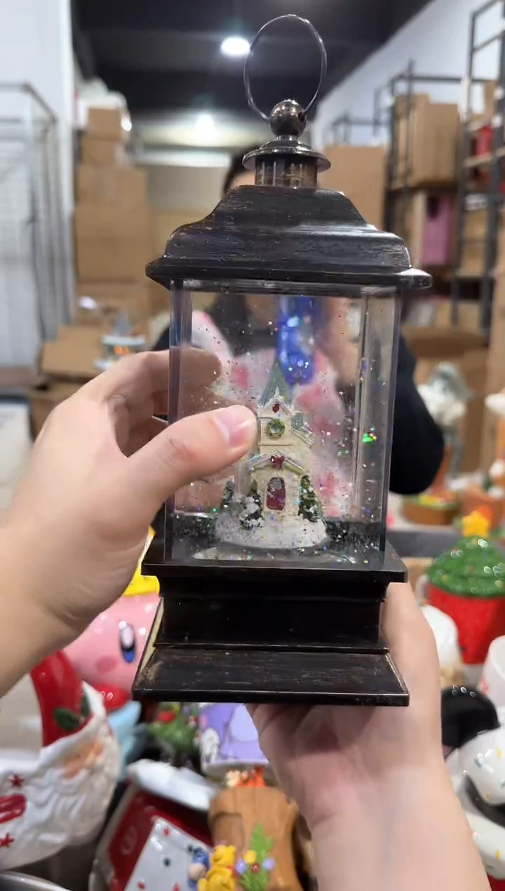 瓷片房子提灯摆件 北方勿拍