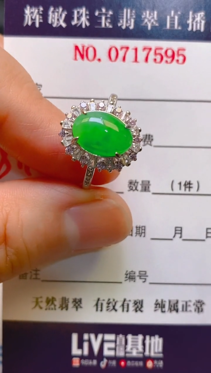 【闪购商品】翡翠耳饰银S925镶嵌天然A货翡翠1