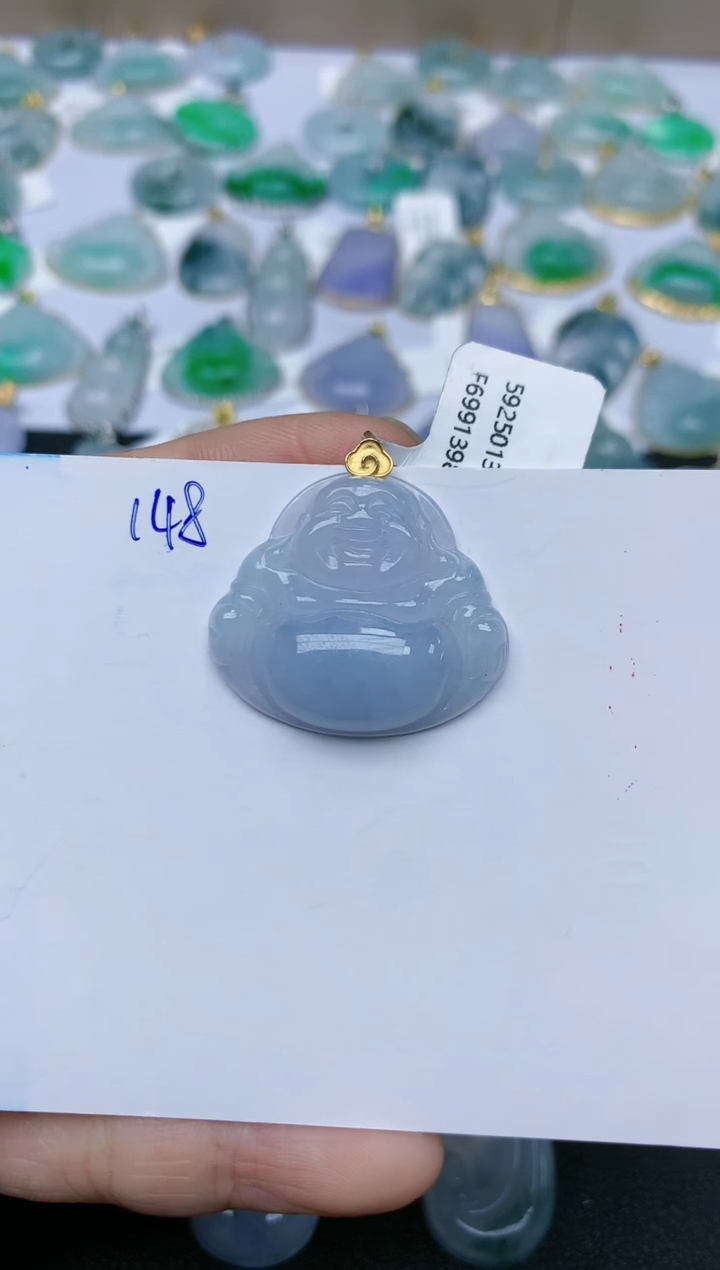 【闪购商品】翡翠颈饰18K金镶嵌天然翡翠A货    