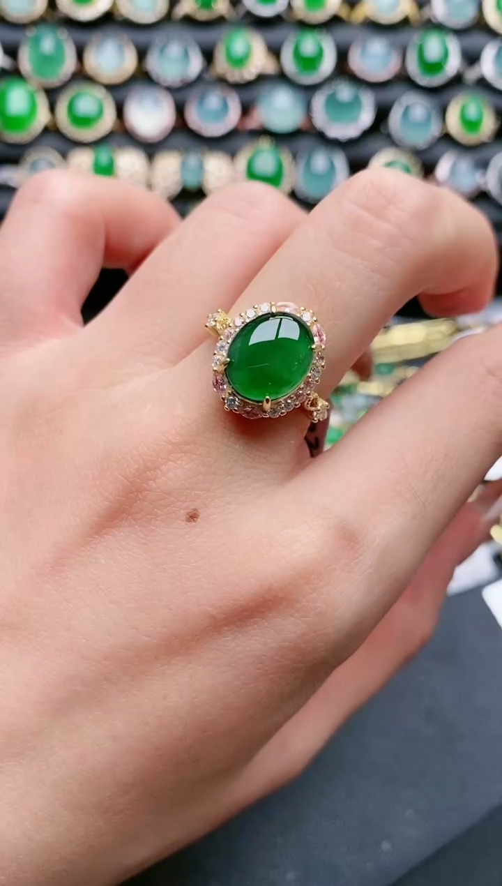 【闪购商品】翡翠戒指银S925镶嵌11111