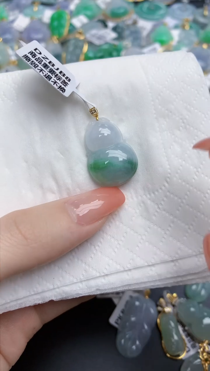 【闪购商品】翡翠颈饰18K金镶嵌天然缅甸翡翠A货