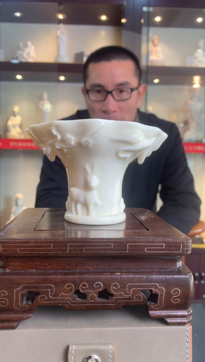 【闪购商品】摆件犀角杯  德化白瓷 