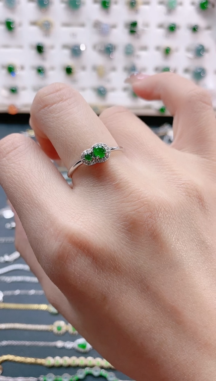 【闪购商品】翡翠戒指银S925镶嵌天然翡翠