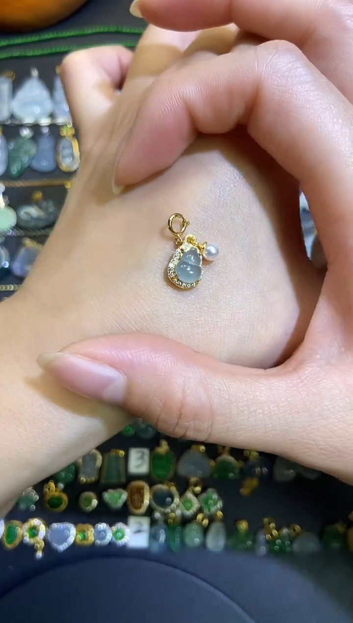 翡翠银S925镶嵌吊坠(不含链)1