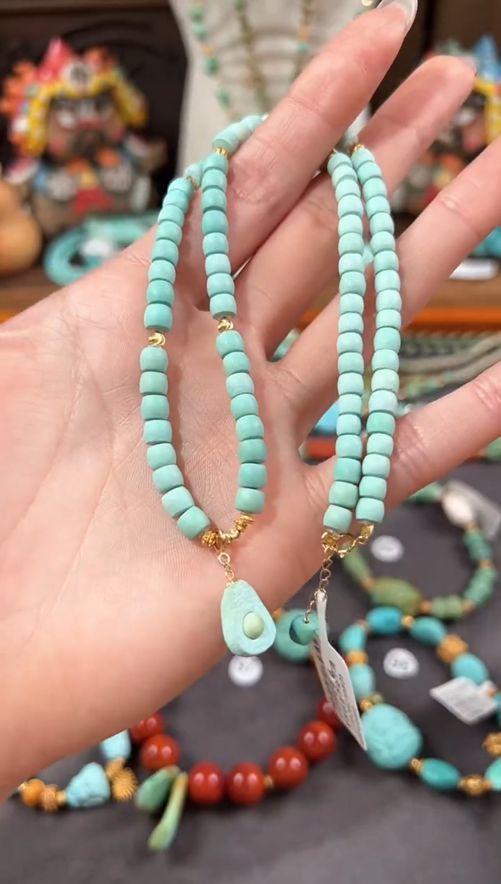 【闪购商品】绿松石颈饰18K金镶嵌绿松石项链