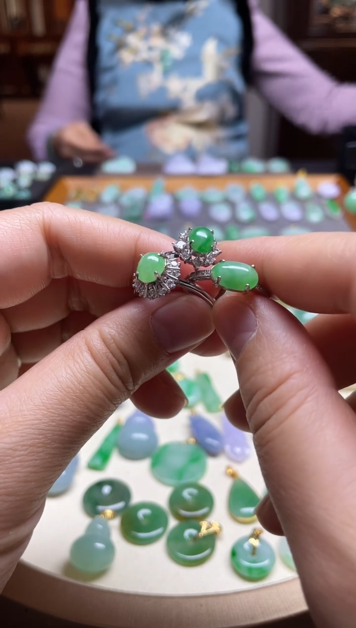 【闪购商品】翡翠戒指银S925镶嵌戒指多样性发其一