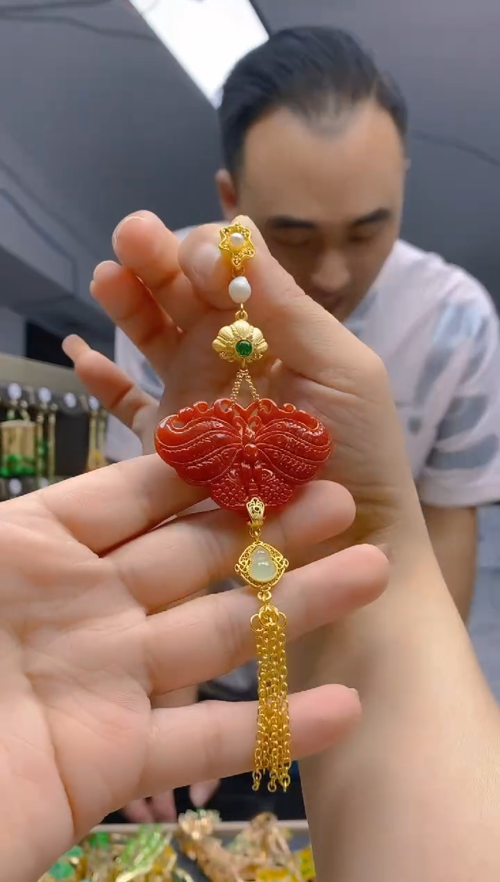 【闪购商品】翡翠耳饰合金057翡翠压襟