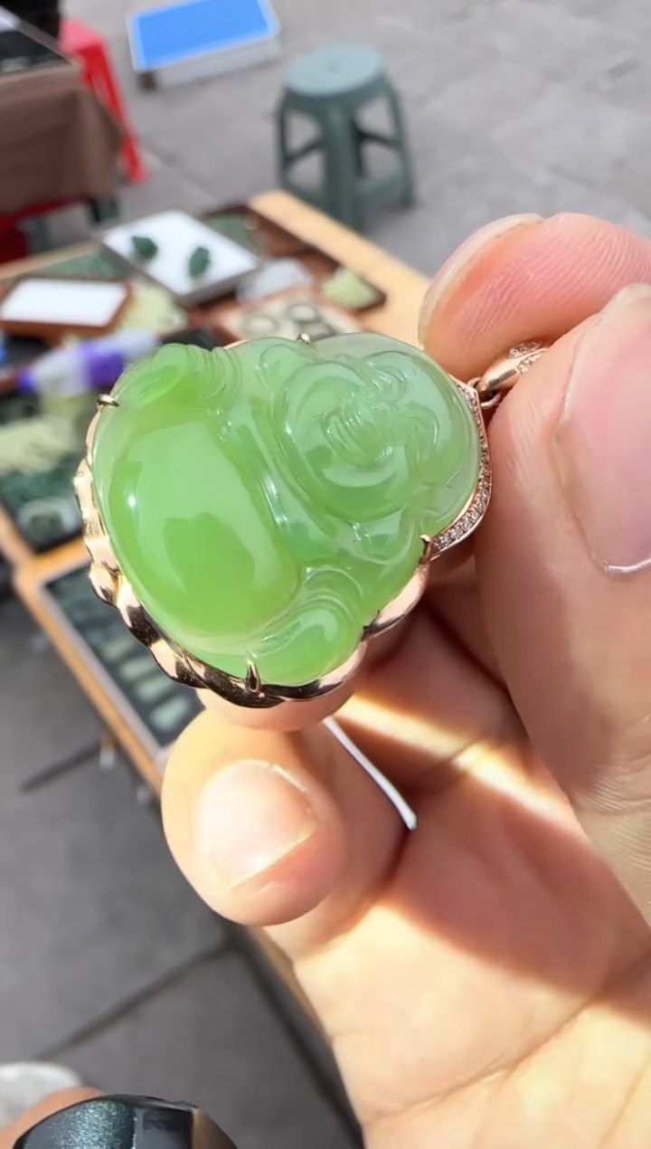 【闪购商品】和田玉【海304】2218K金镶嵌9031