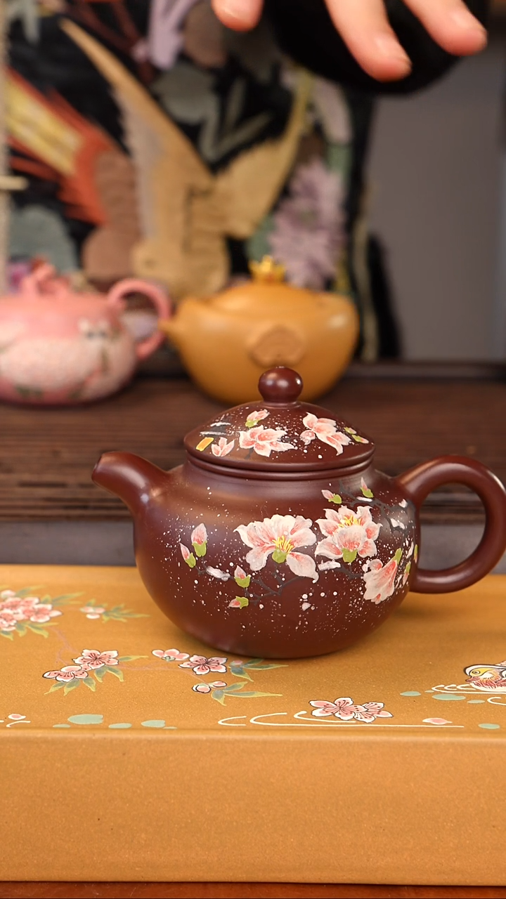 茶壶紫砂紫朱泥莲子壶 玉兰