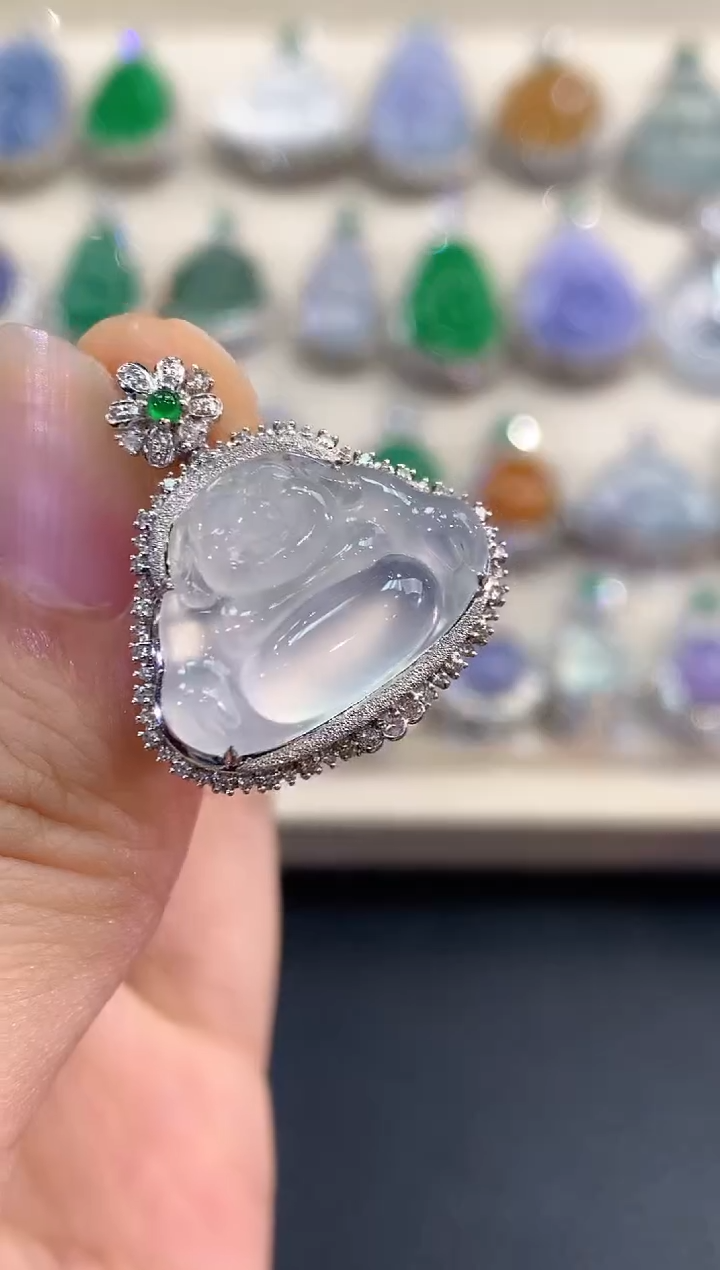 【闪购商品】翡翠吊坠(不含链)18K金镶嵌 C101