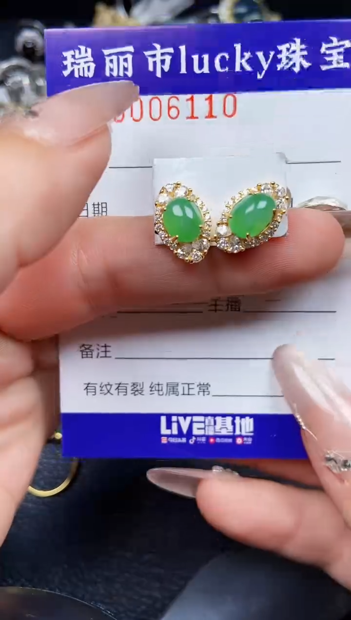 翡翠银S925镶嵌颈饰6110