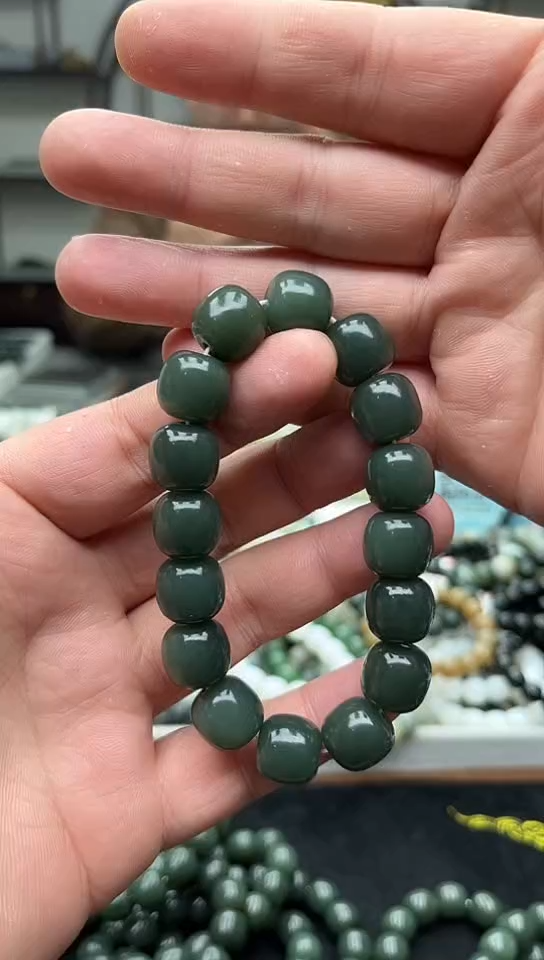 未镶嵌手串和田玉纯天然新疆且末蓝14老型
