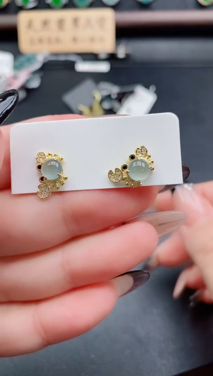 银S925镶嵌戒指翡翠1